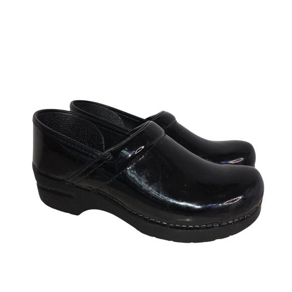 Dansko Professional Clogs Shoes Womens Size 40 Black Patent Leather Nursing Work - Picture 1 of 12